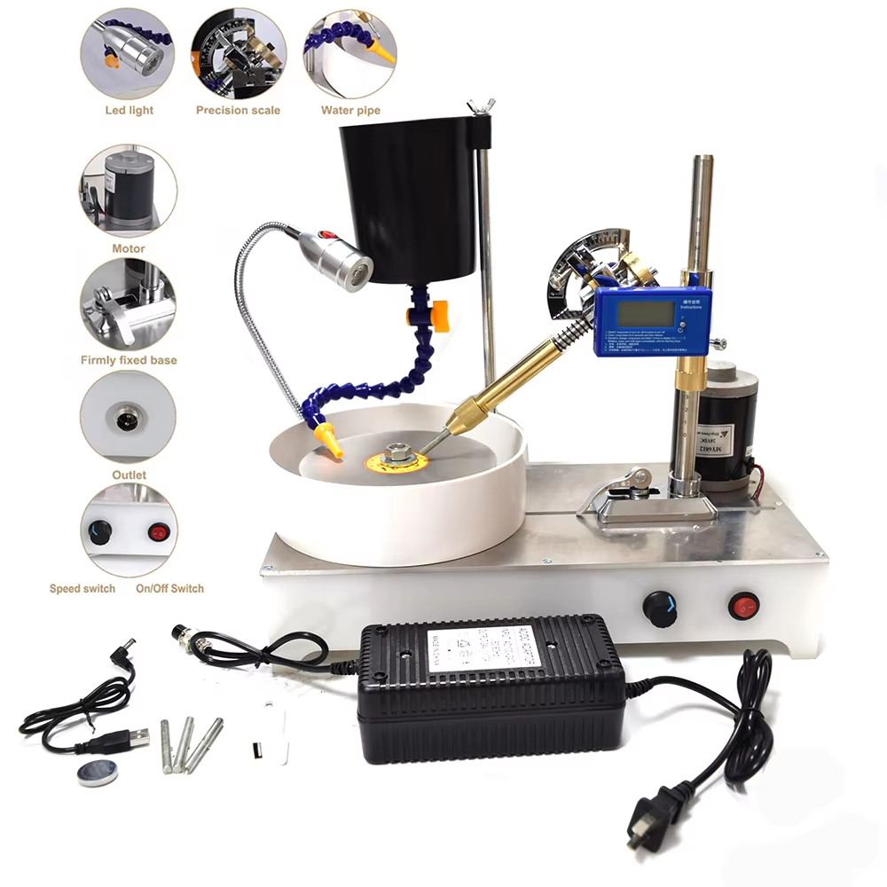 120W Gemstone Faceting Machine Digital Display for Gem Jade Jade Stone Crystal Grinding Polishing